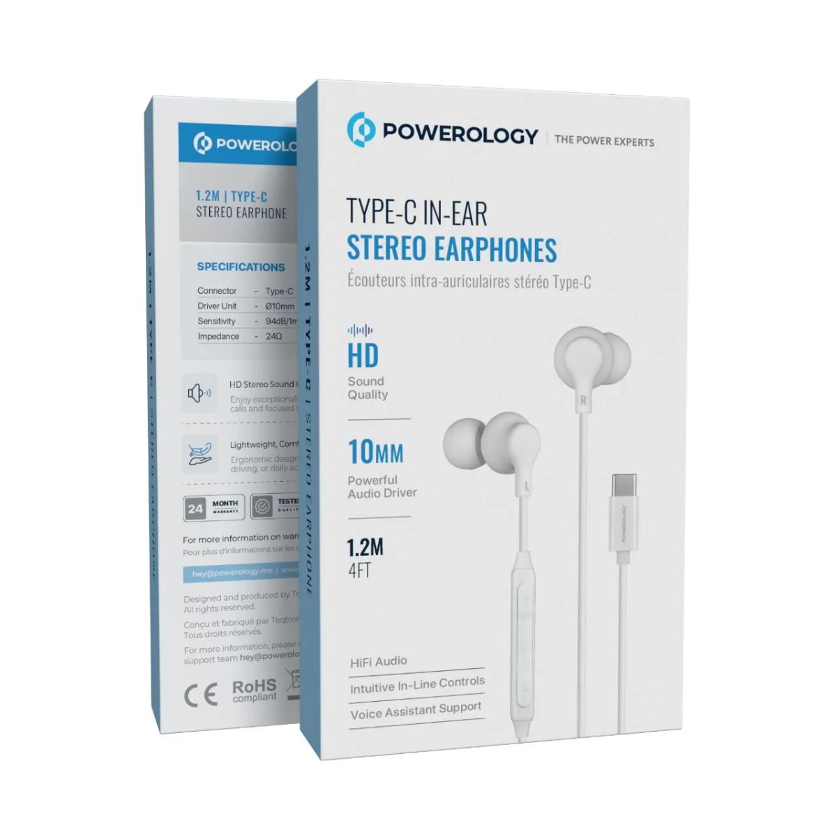 Powerology Type-C In-Ear Stereo Earphones