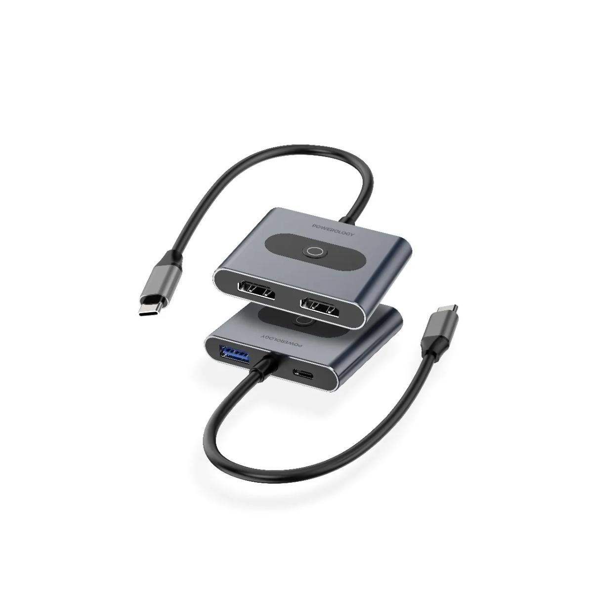 Powerology 4 In 1 USB-C Multi-Function Hub