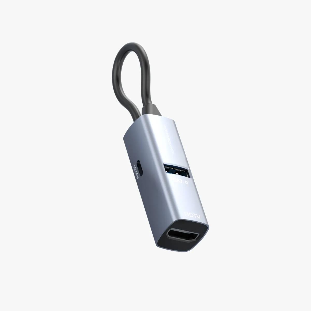 Powerology Aluminum Mini USB-C HUB