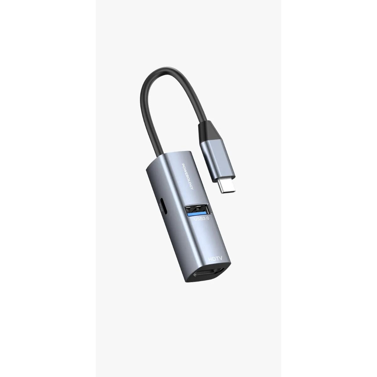 Powerology Aluminum Mini USB-C HUB