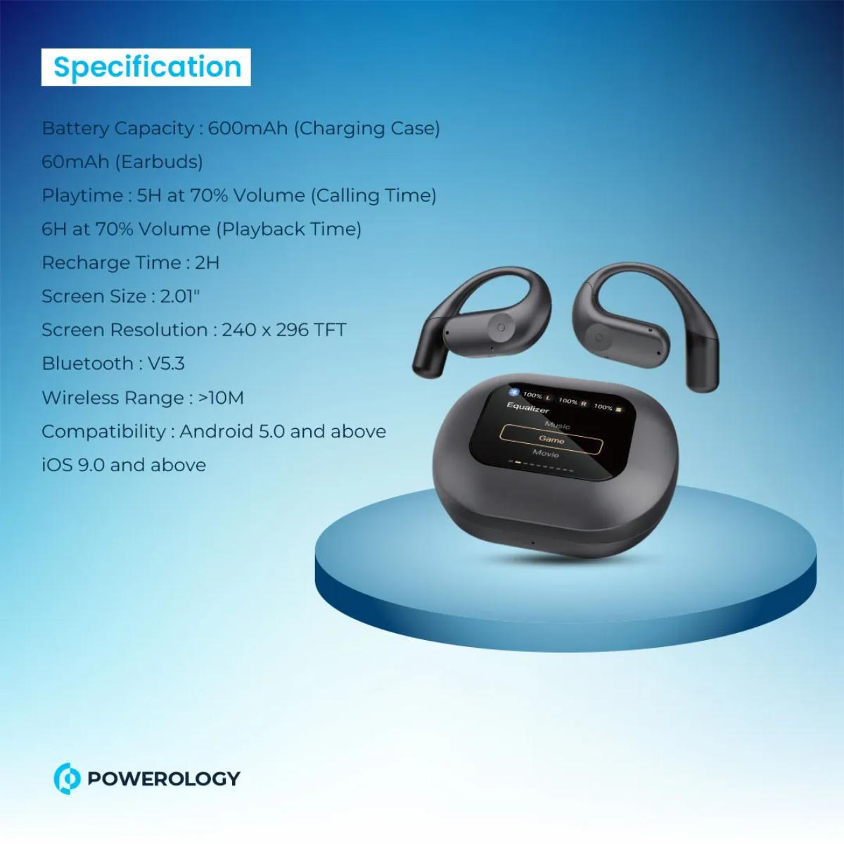 Powerology Open-Ear Wireless Stereo Earbuds