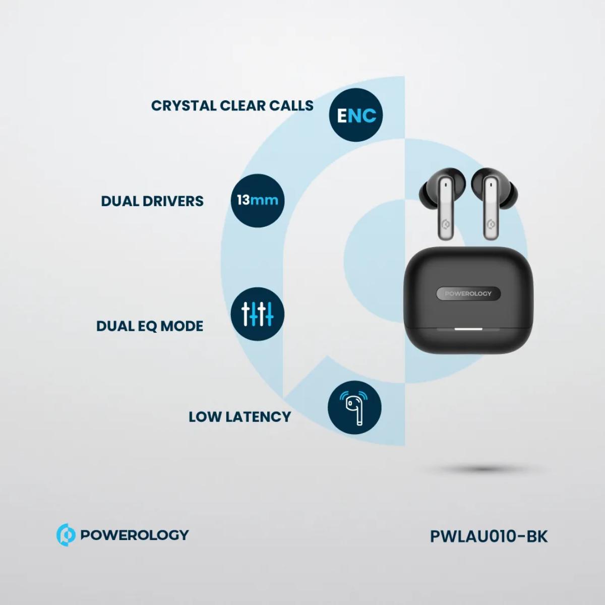 Powerology Hybrid ANC True Wireless Earbuds