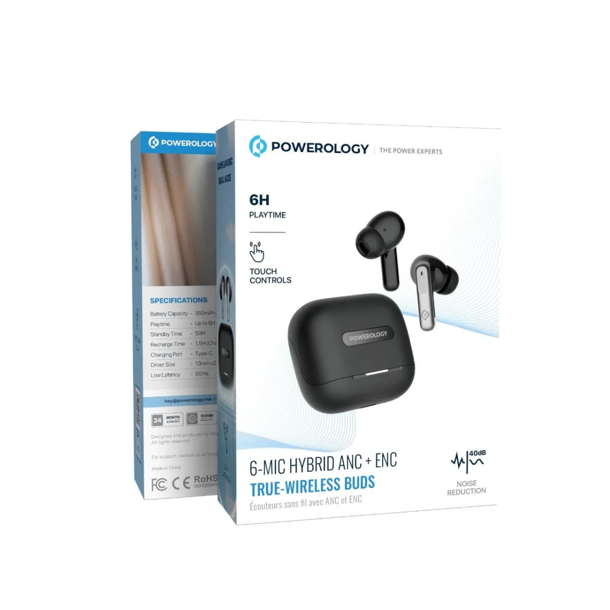 Powerology Hybrid ANC True Wireless Earbuds