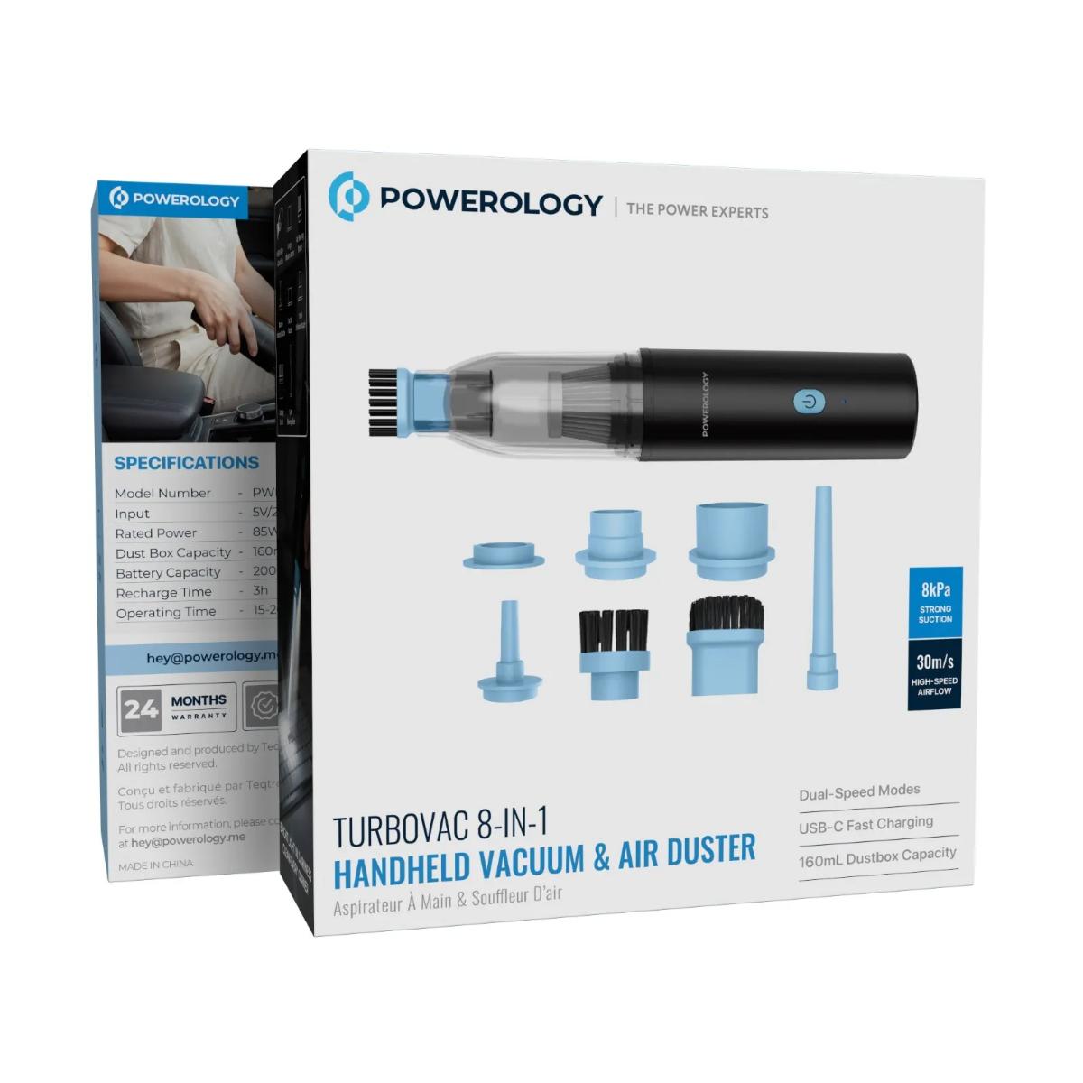 Powerology TurboVac 8-in-1 Handheld Cleaner