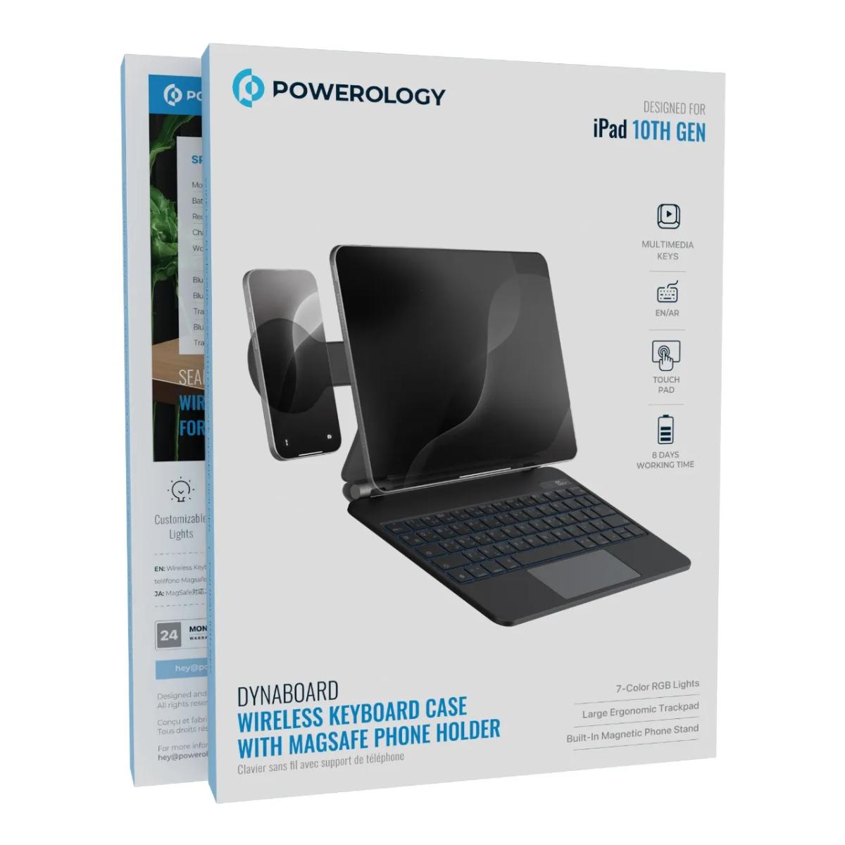 Powerology DynaBoard iPad 10th Gen Wireless Keyboard Case