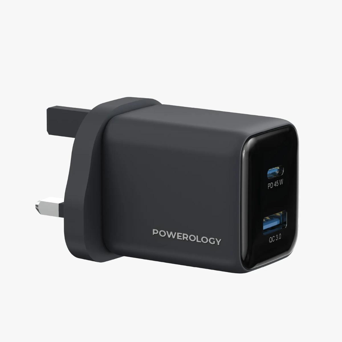 Powerology Volt-X 45W Dual-Port GaN Wall Charger