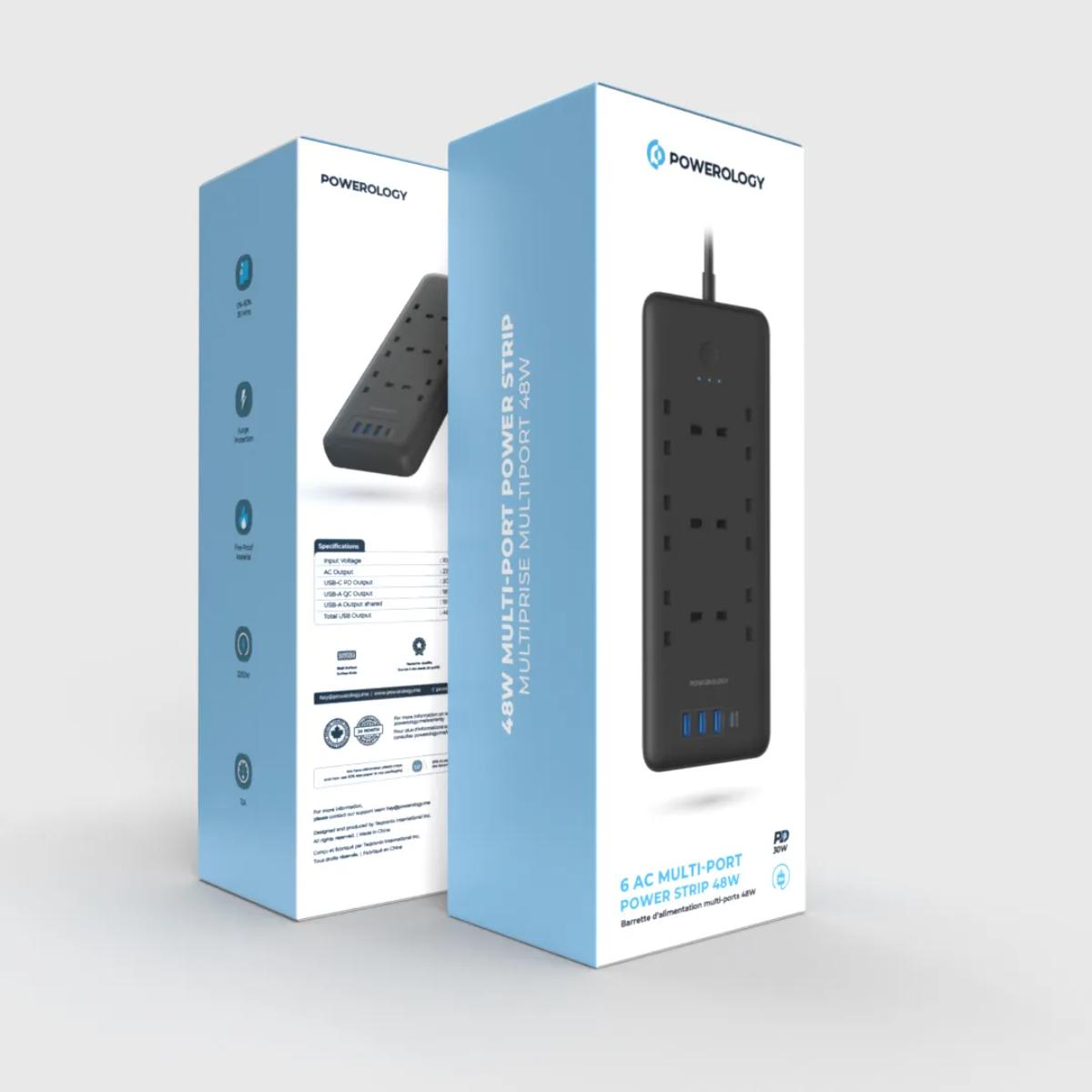Powerology 6 AC Multi-Port Power Strip