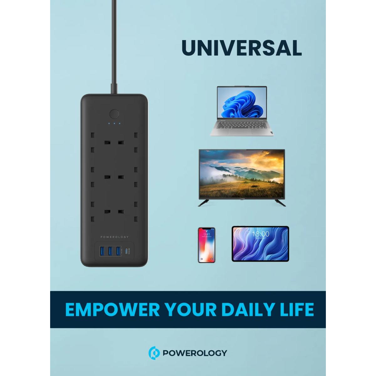 Powerology 6 AC Multi-Port Power Strip