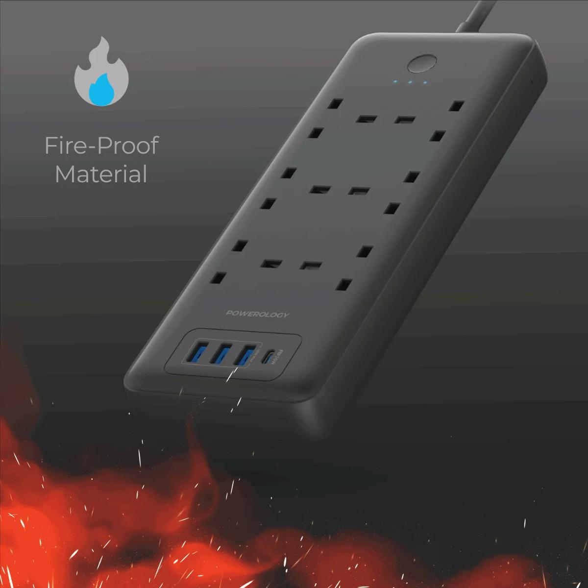 Powerology 6 AC Multi-Port Power Strip