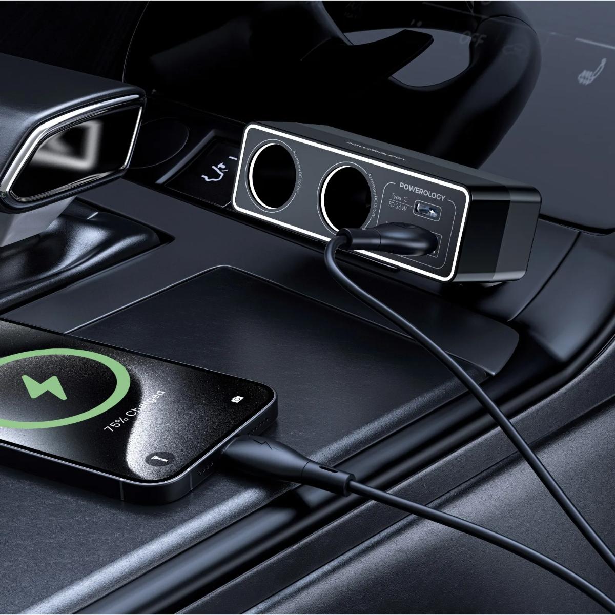 Powerology Brio 54W Multi-Port Car Charger