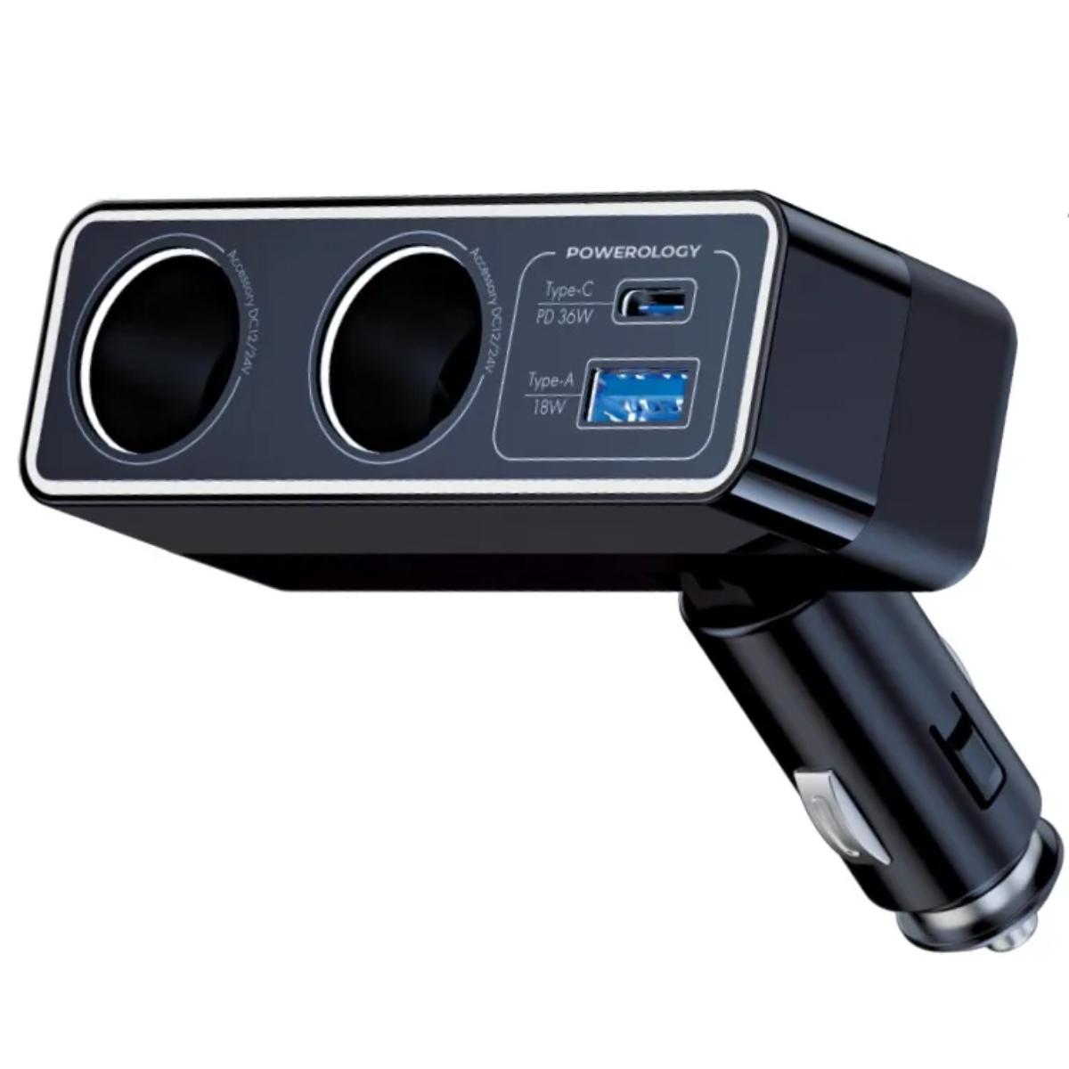 Powerology Brio 54W Multi-Port Car Charger