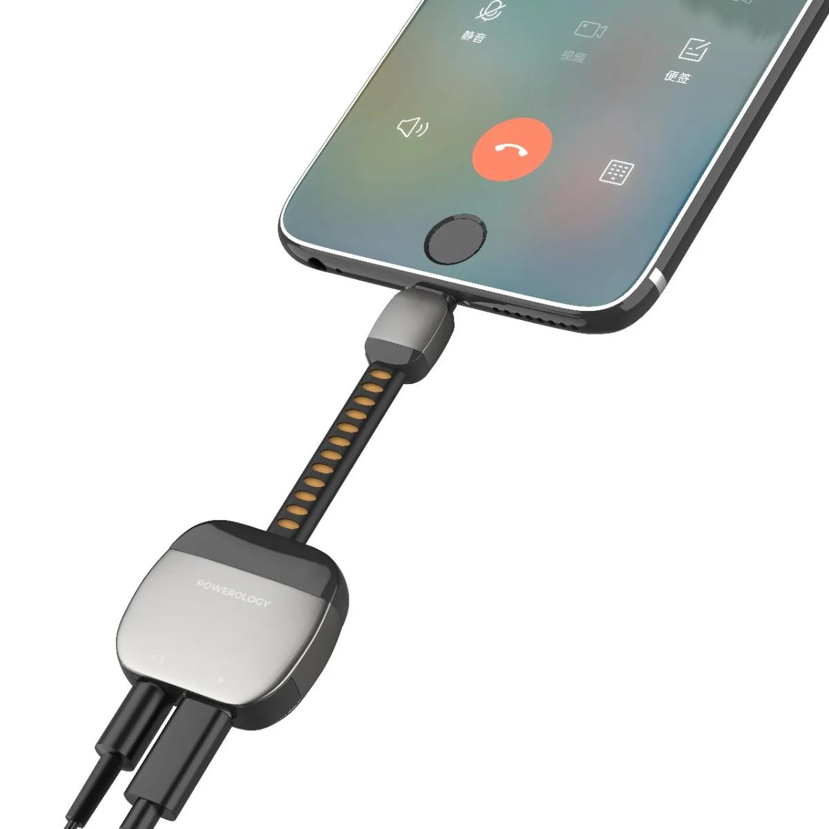 Powerology 2-in-1 USB-C Aux & PD 60W Charger Adapter