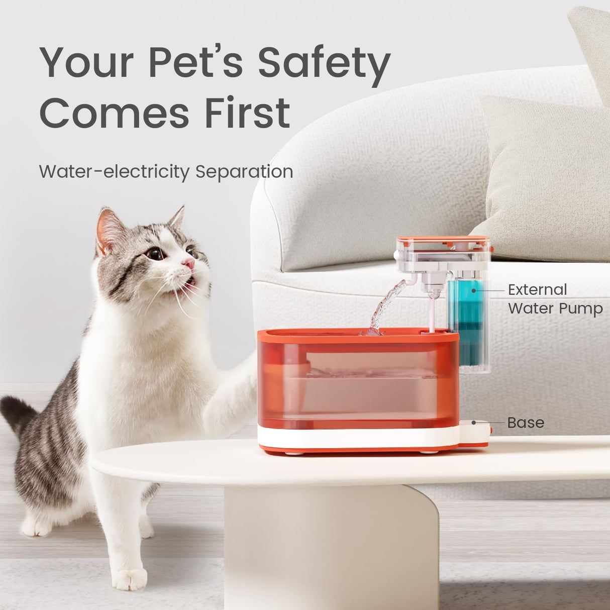 Pawaii Wireless Rechargeable Pet Water Fountain Pro