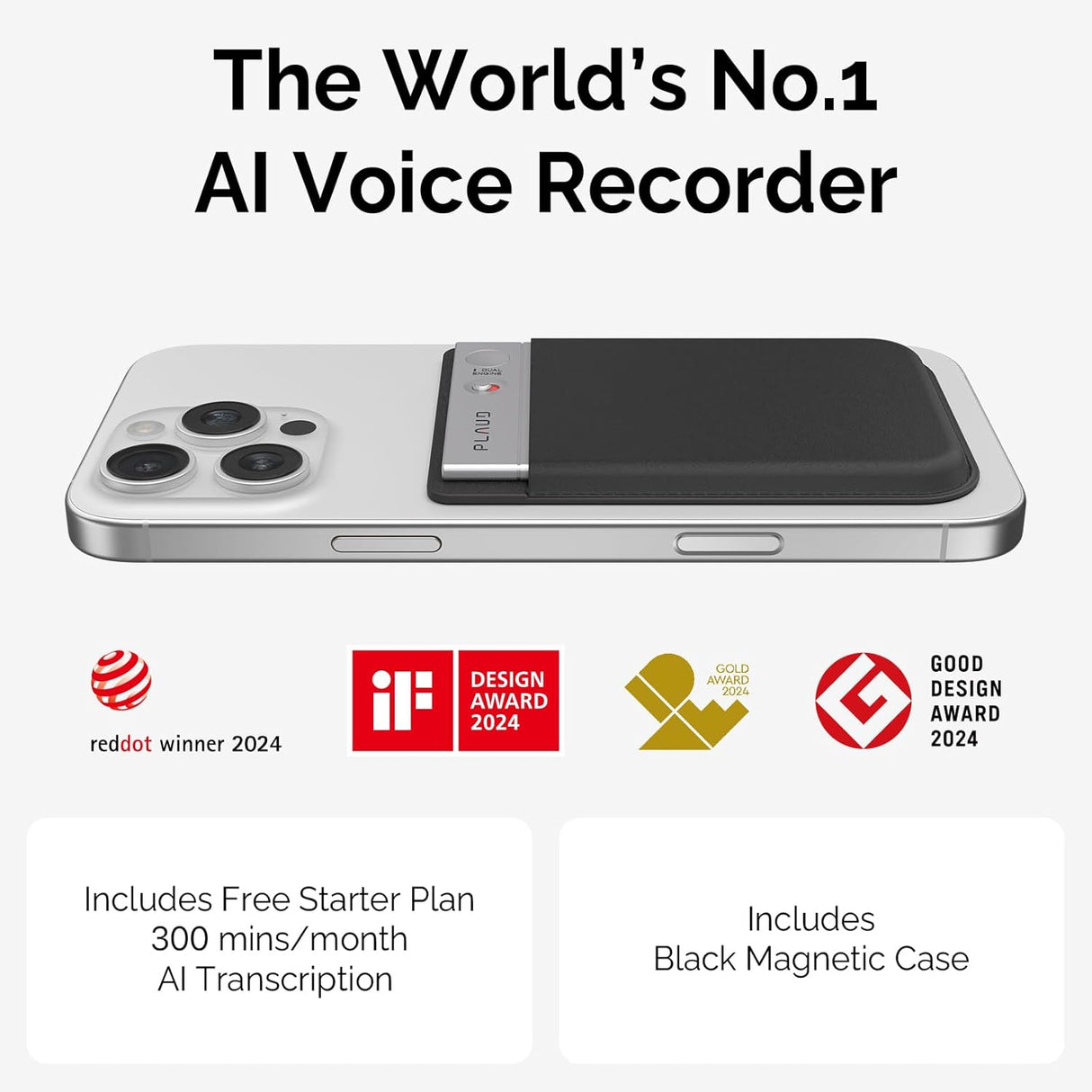 PLAUD NOTE AI Voice Recorder with Magnetic Case by PLAUD.AI | AI Voice Recorder | Tradeo Shopping