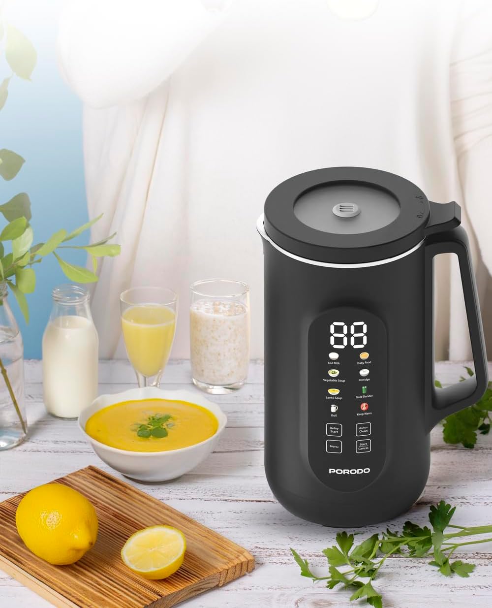 Auto Hot and Cold Drink Maker 1L with Digital Display by Porodo