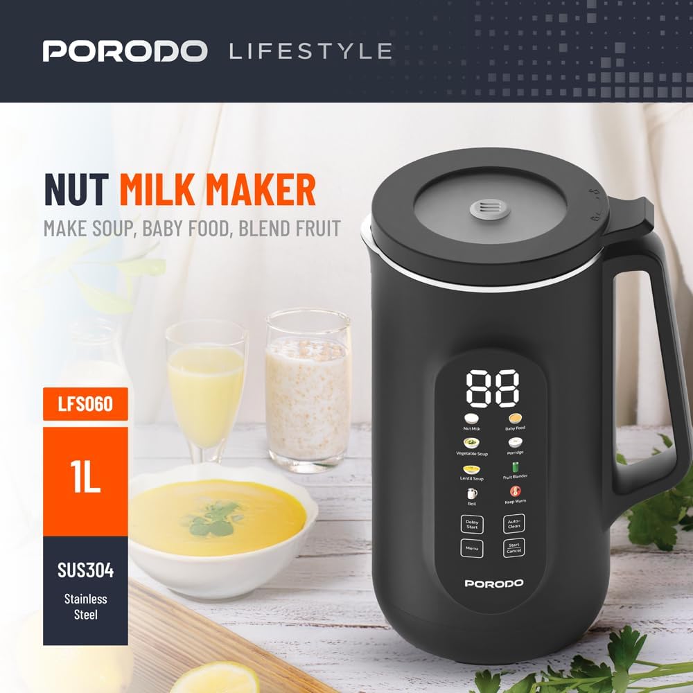 Auto Hot and Cold Drink Maker 1L with Digital Display by Porodo