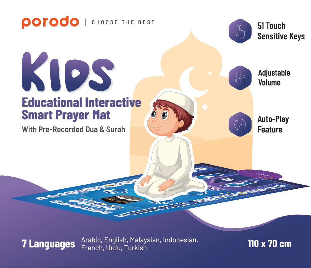 Kids Educational Smart Prayer Mat Blue