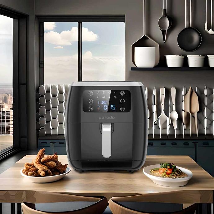 Smart Air Fryer with APP Control 6L 1800W Black