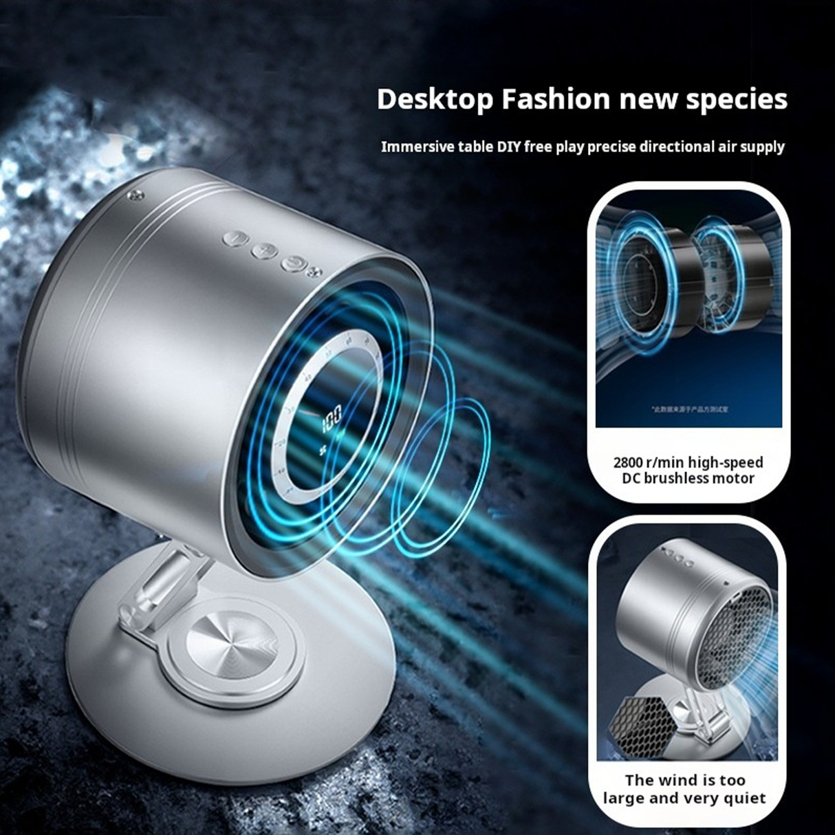 Portable Desk Metal Fan H6-V8