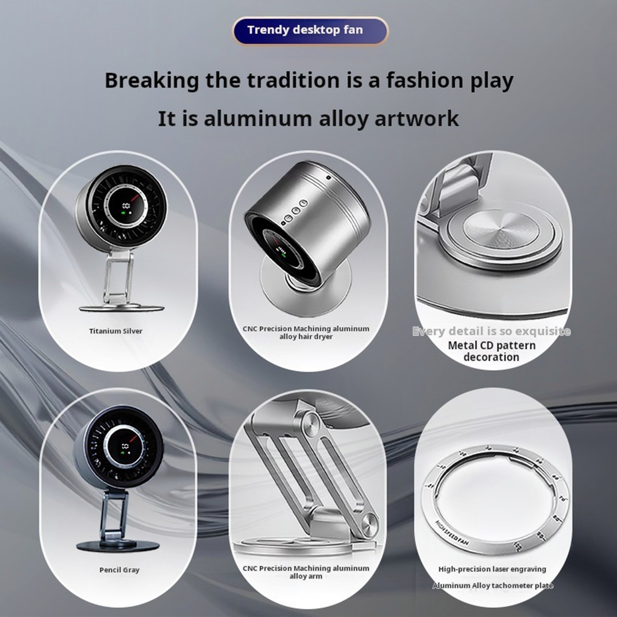 Portable Desk Metal Fan H6-V8