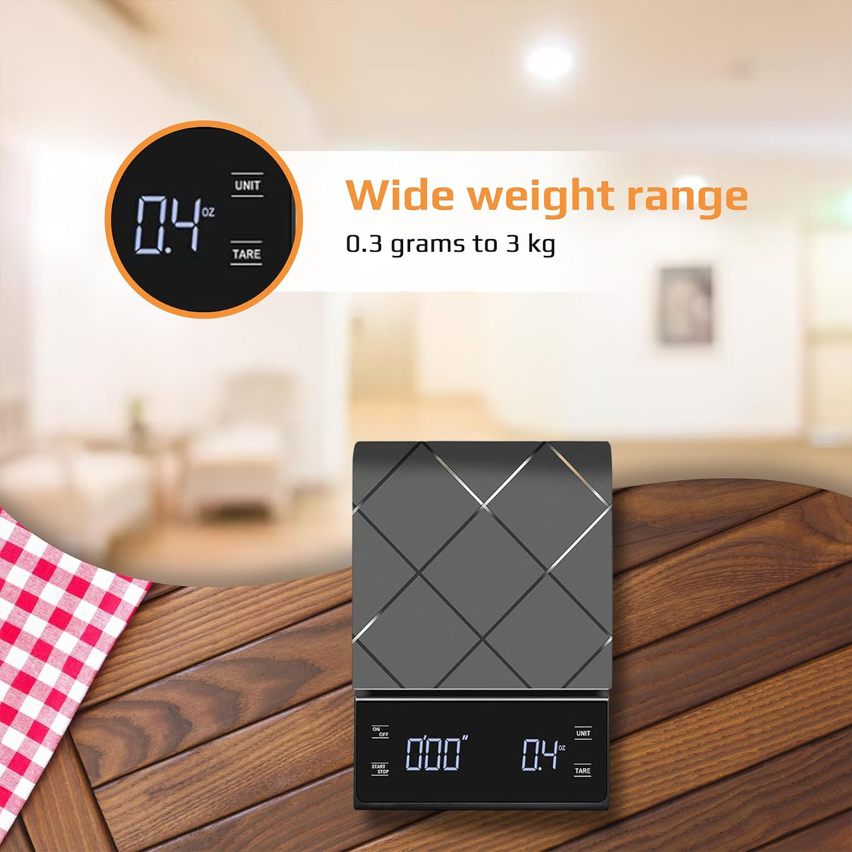 Portable Espresso Scale with Timer, Precision