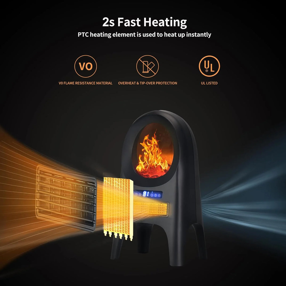 Electric Space Heater Fan 2000W ST-4091 by WINNING STAR