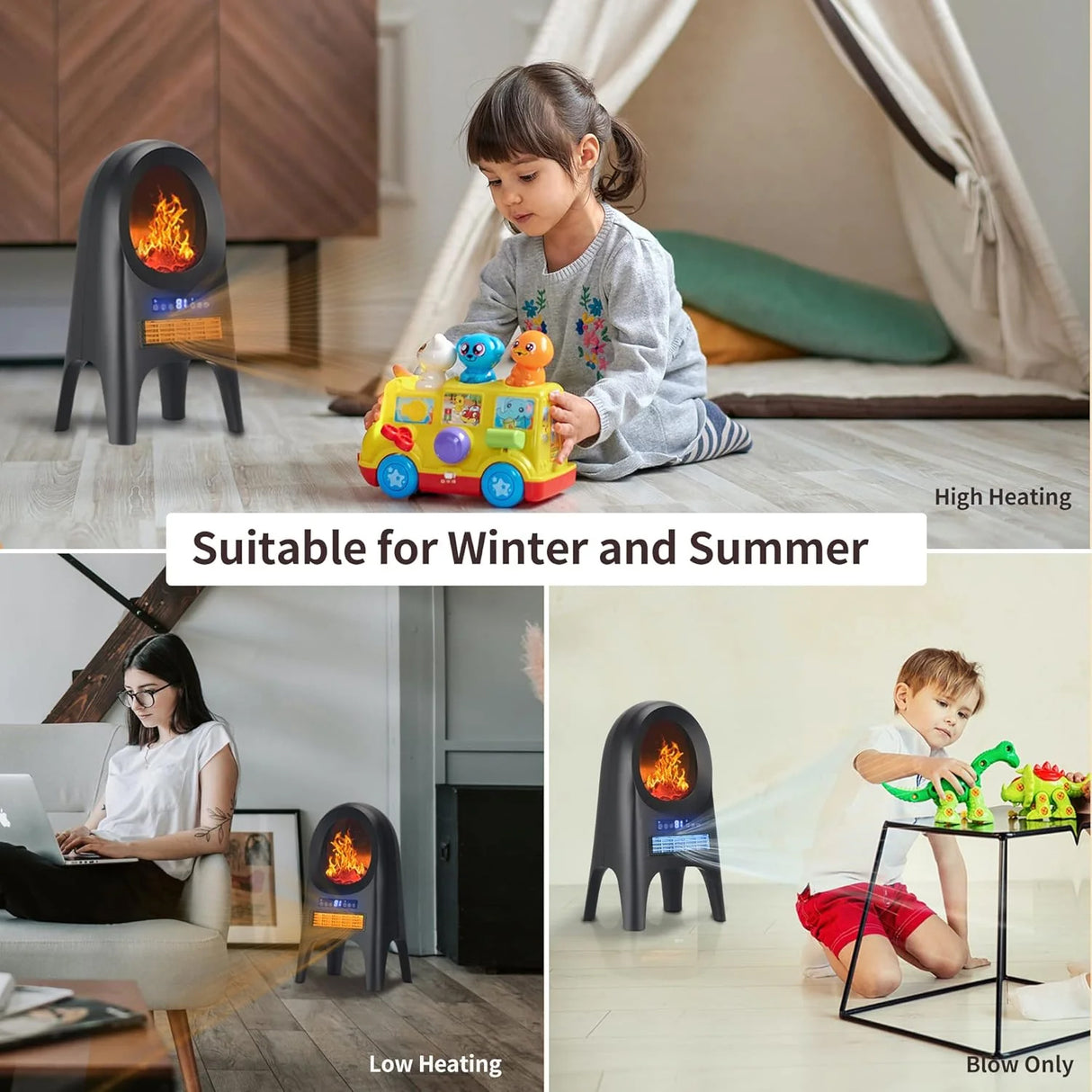 Electric Space Heater Fan 2000W ST-4091 by WINNING STAR