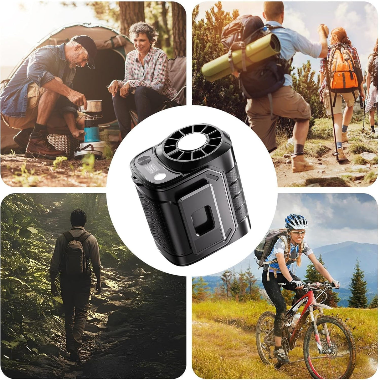 5 Speed Portable Waist Fan with Power Bank & LED Light | Wearable Cooling Fan | Tradeo Shopping
