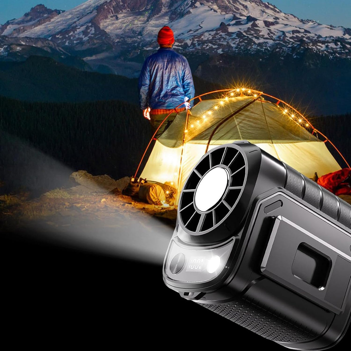 5 Speed Portable Waist Fan with Power Bank & LED Light | Wearable Cooling Fan | Tradeo Shopping