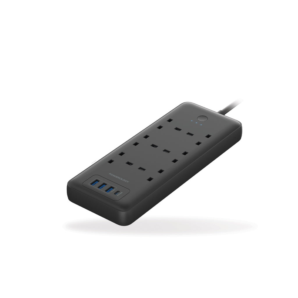 Powerology Power Strip 6 AC 48W USB Black