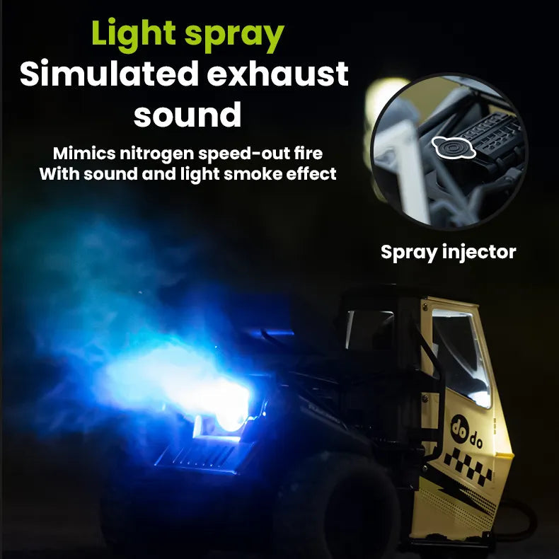 RC Motor Tricycle – 1:16 RC Three-Wheel Motorcycle with Spray & Lights