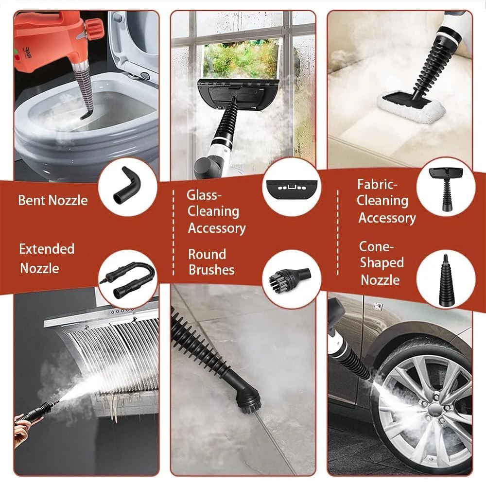 Multi-Purpose Steam Cleaner with Complete Accessory Kit by RAF