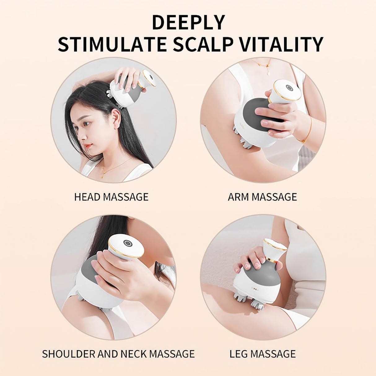 Rechargeable Deep Kneading Scalp Massager - 3D Head Massager B27