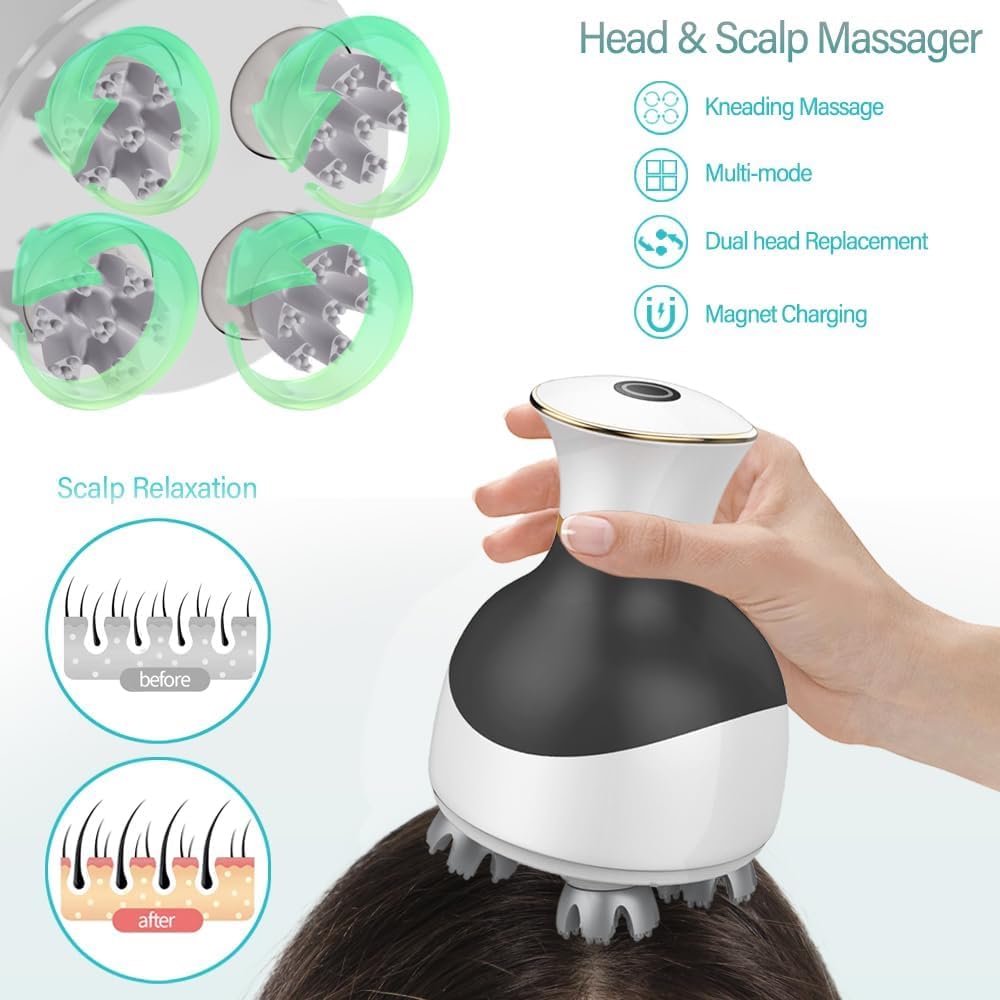 Rechargeable Deep Kneading Scalp Massager - 3D Head Massager B27