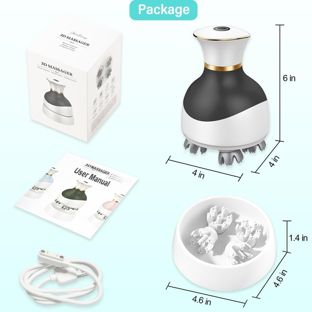 Rechargeable Deep Kneading Scalp Massager - 3D Head Massager B27
