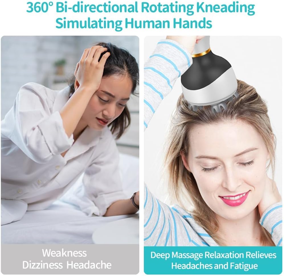 Rechargeable Deep Kneading Scalp Massager - 3D Head Massager B27