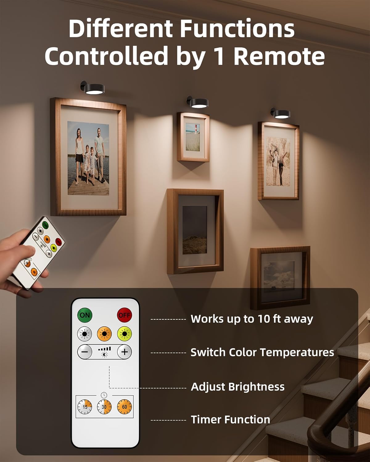 Rechargeable LED Wall Mounted Light (3 Pack) by EZVALO | Under Cabinet LED Light | Tradeo Shopping