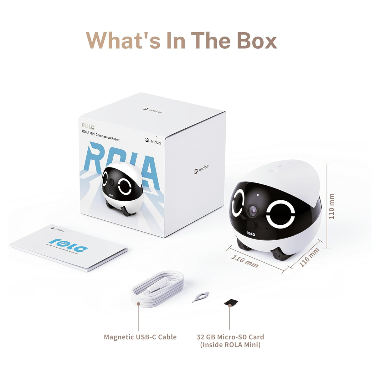 Rola Mini 2K Robot Camera for Pets with Mobile App by ENABOT