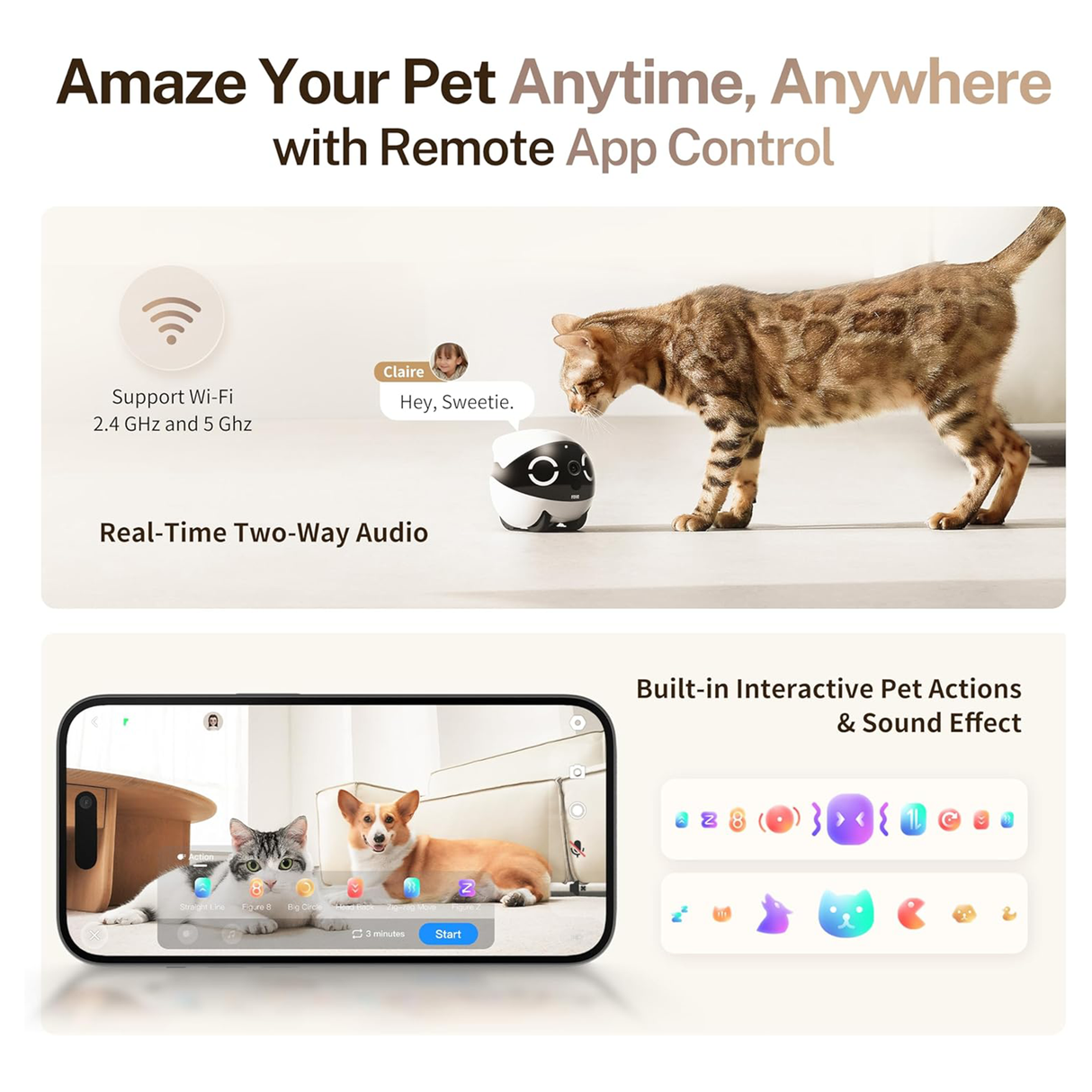 Rola Mini 2K Robot Camera for Pets with Mobile App by ENABOT