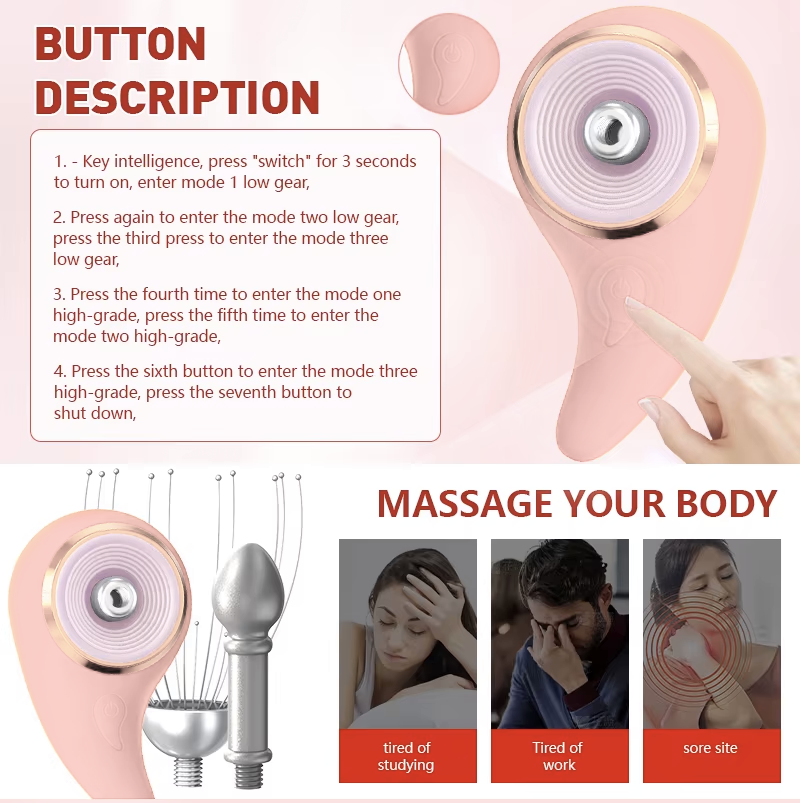 Electric Head & Point Massager - Rechargeable Handheld Scalp Massaging Device