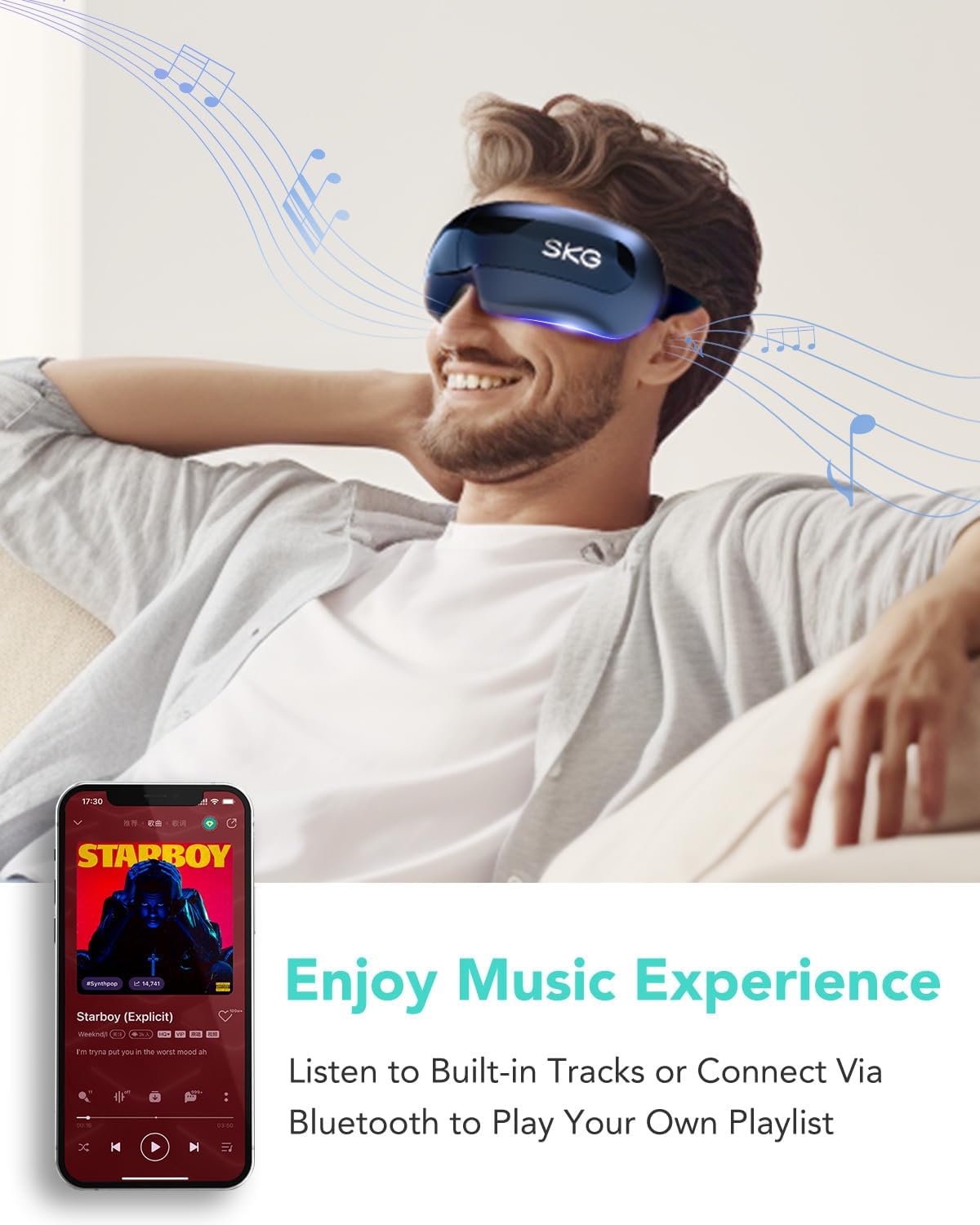 E3 PRO Heat Eye Massager with Speaker by SKG