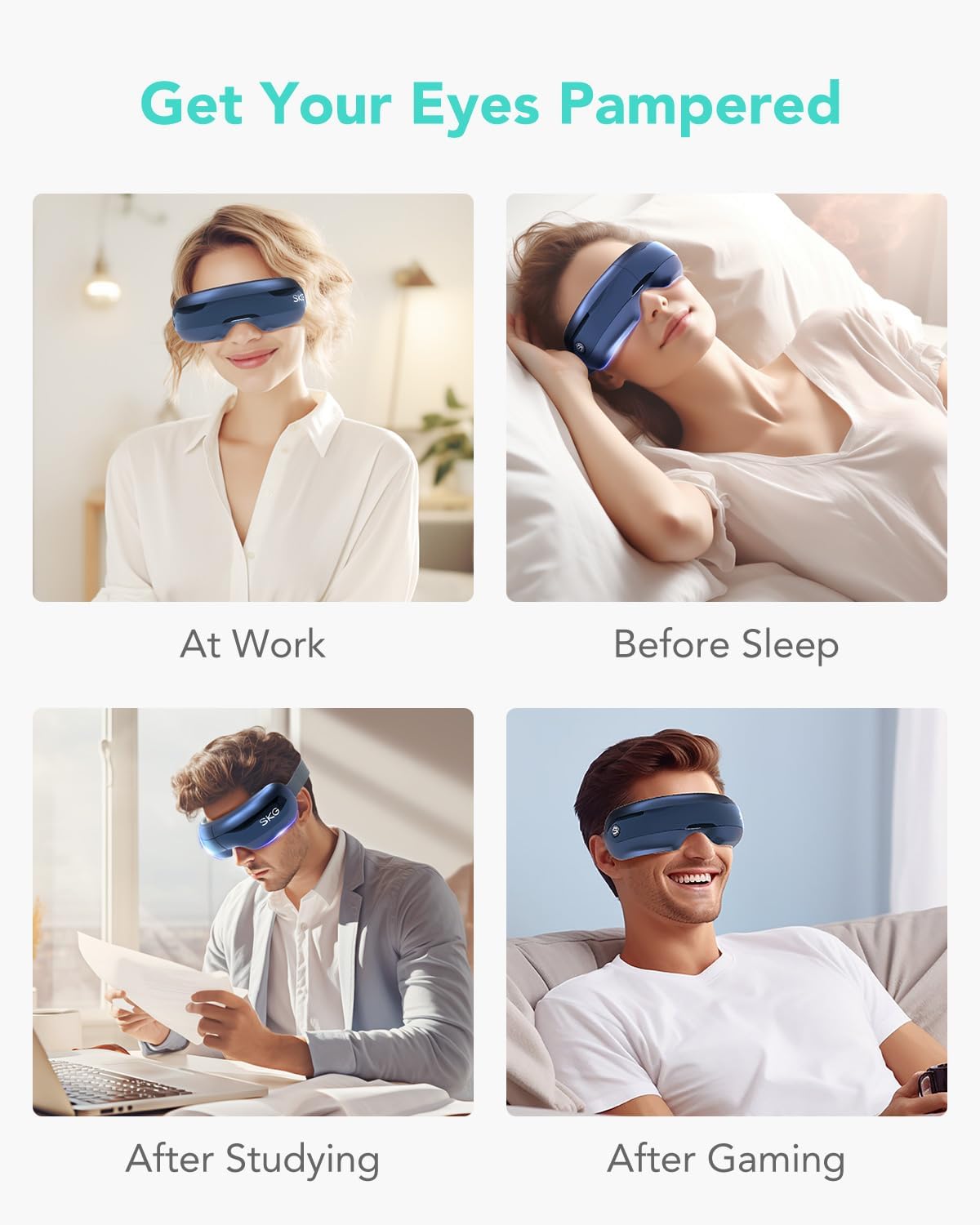 E3 PRO Heat Eye Massager with Speaker by SKG