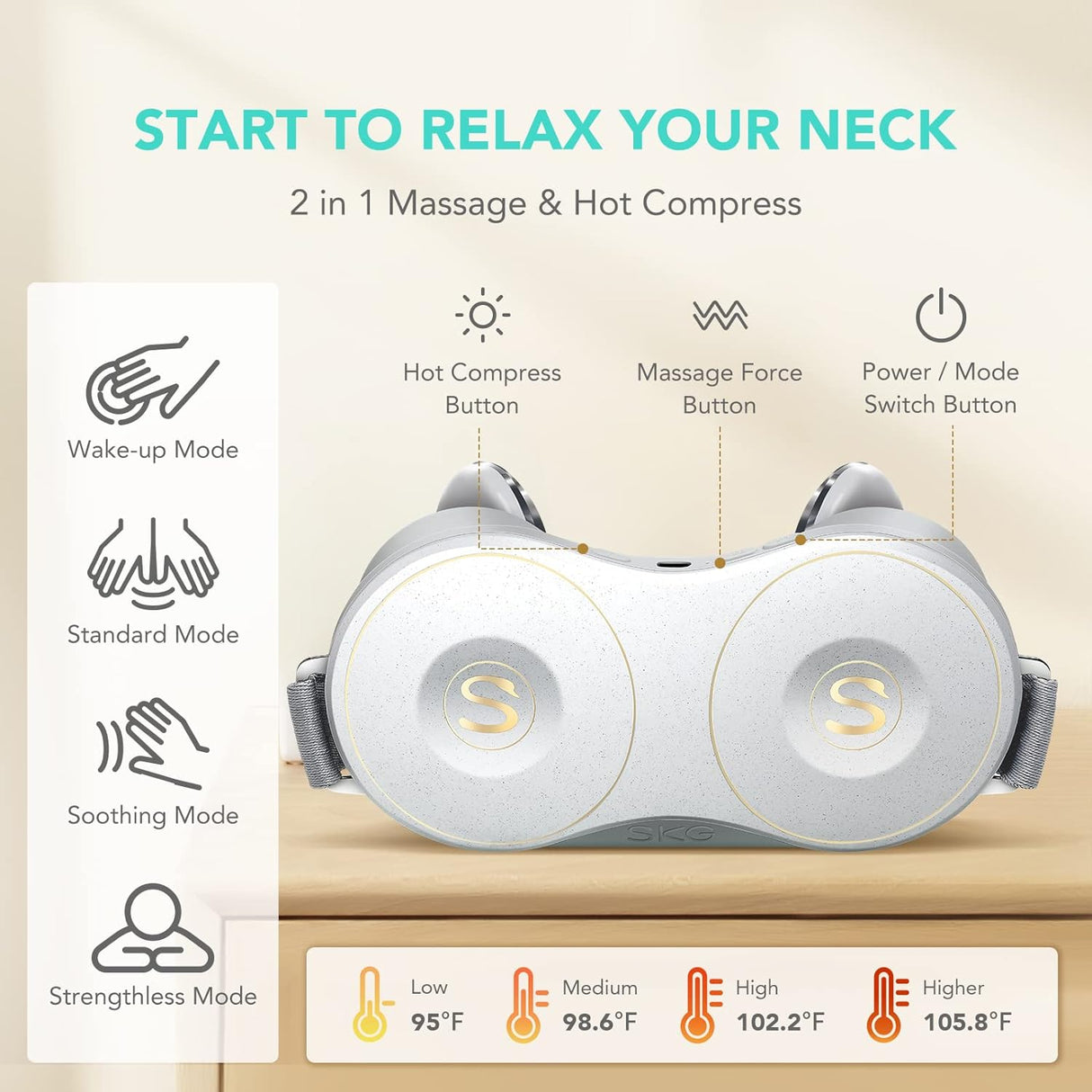 SKG Neck Massager with 4 Heat level's