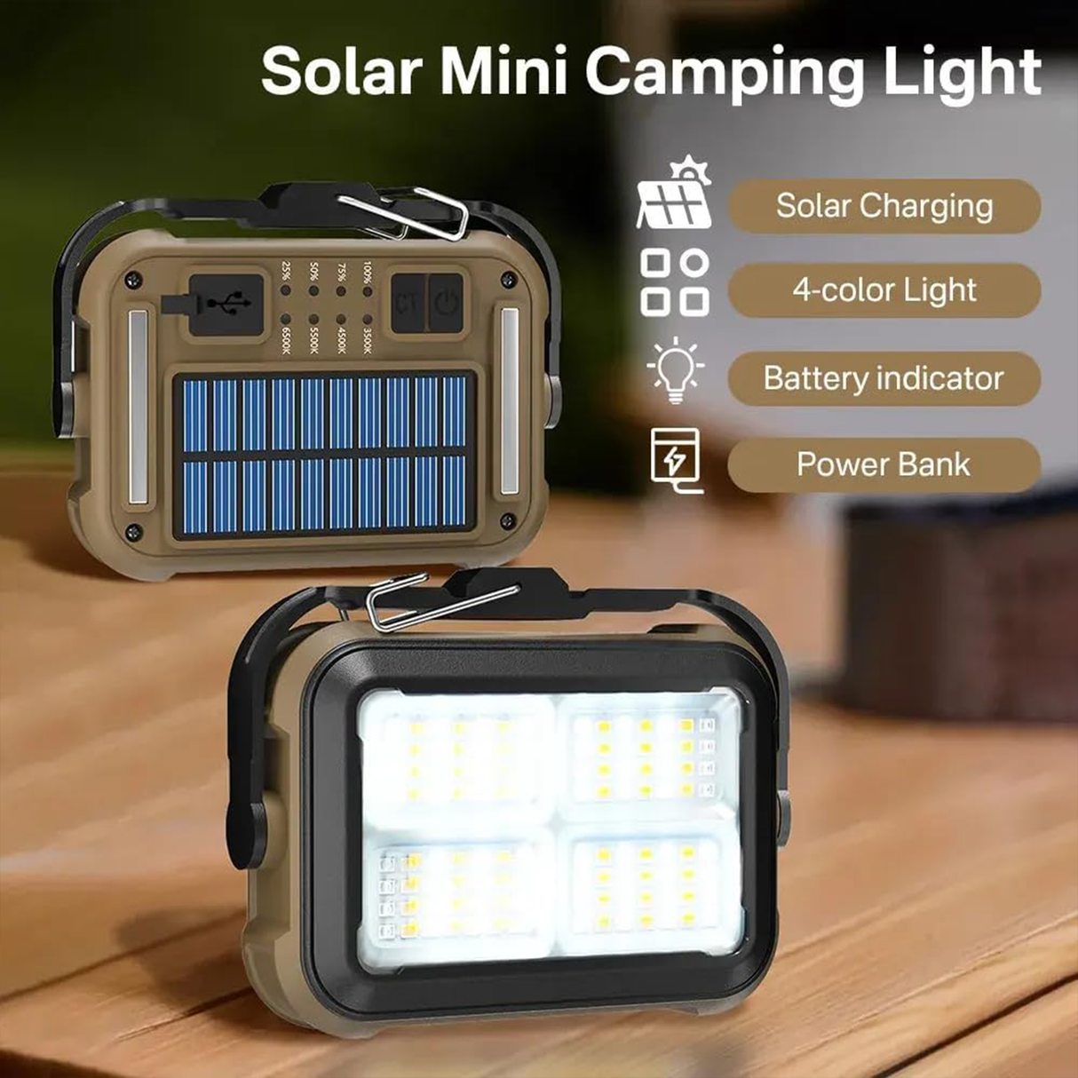 Solar Work Light Type-C with Hook & Magnetic Base – Multi-Function LED