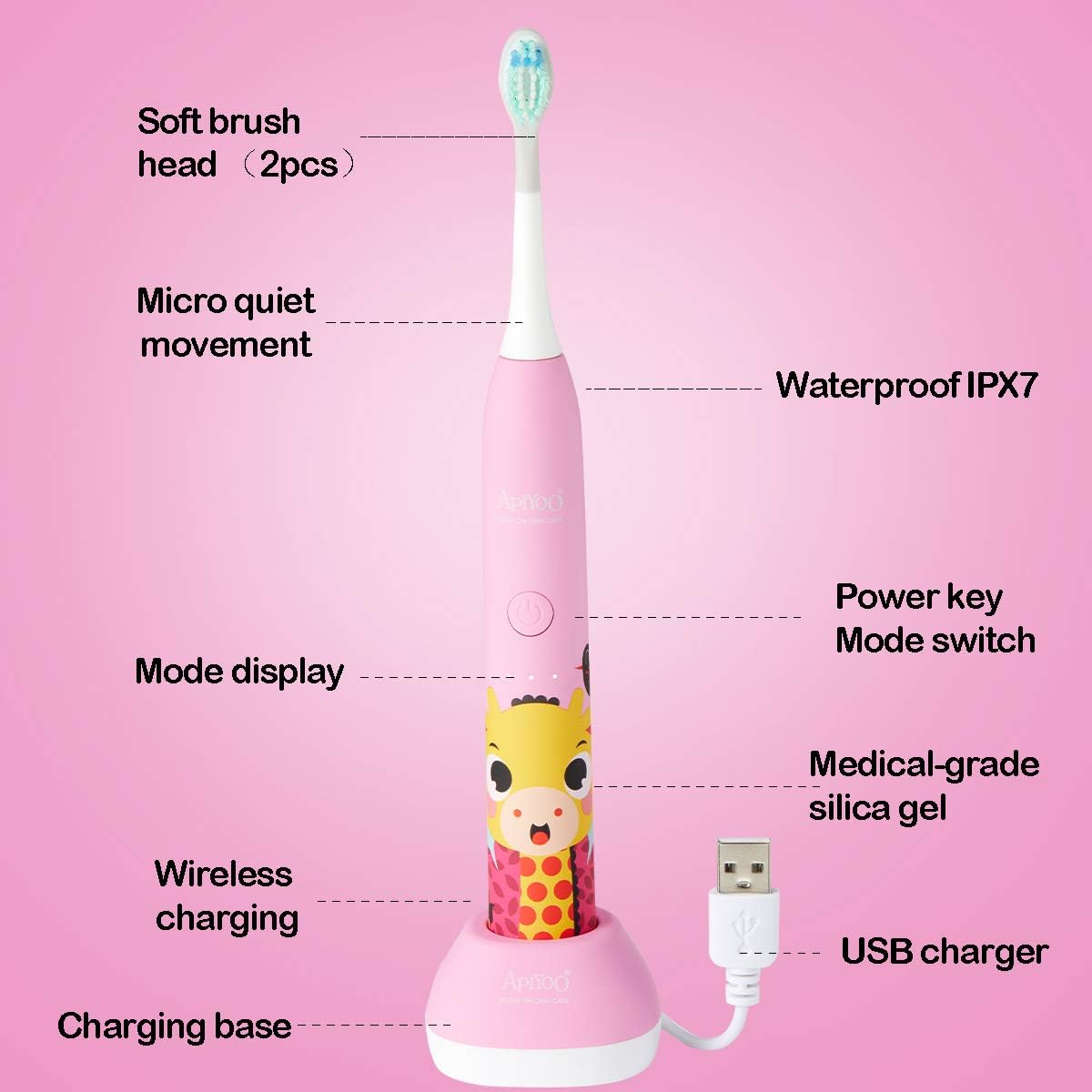 Apiyoo A7 Sonic Electric Kids Toothbrush | Electric Toothbrush | Tradeo Shopping