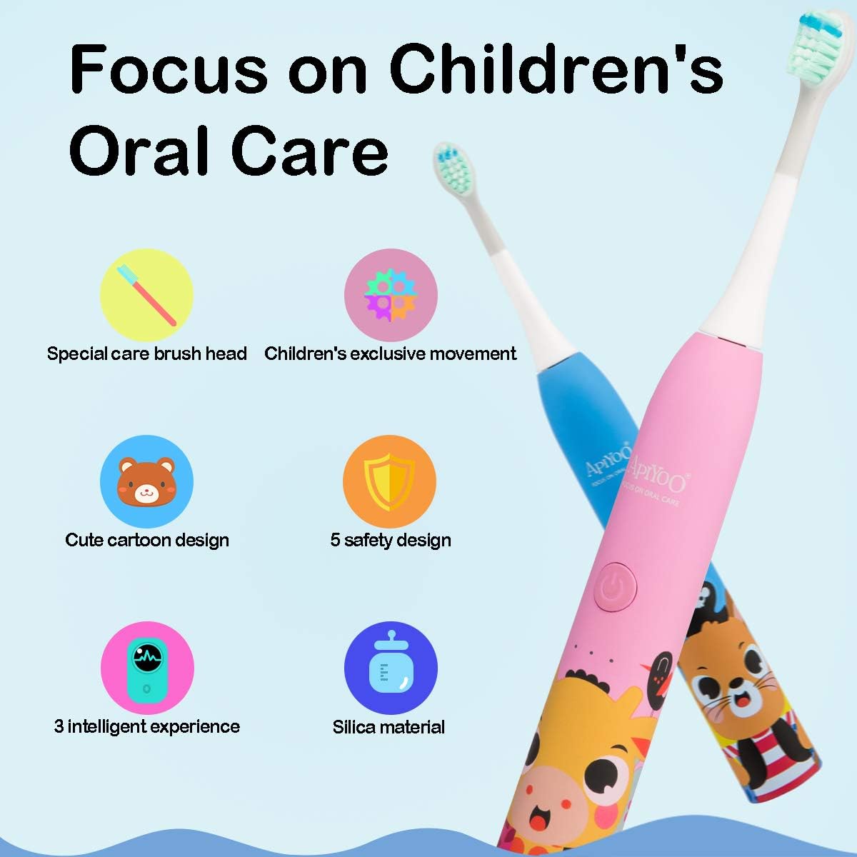 Apiyoo A7 Sonic Electric Kids Toothbrush | Electric Toothbrush | Tradeo Shopping