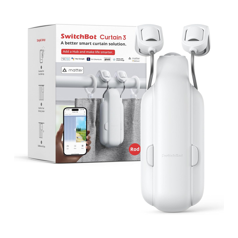 Curtain 3 Rod Smart Automatic Curtain Opener by SwitchBot