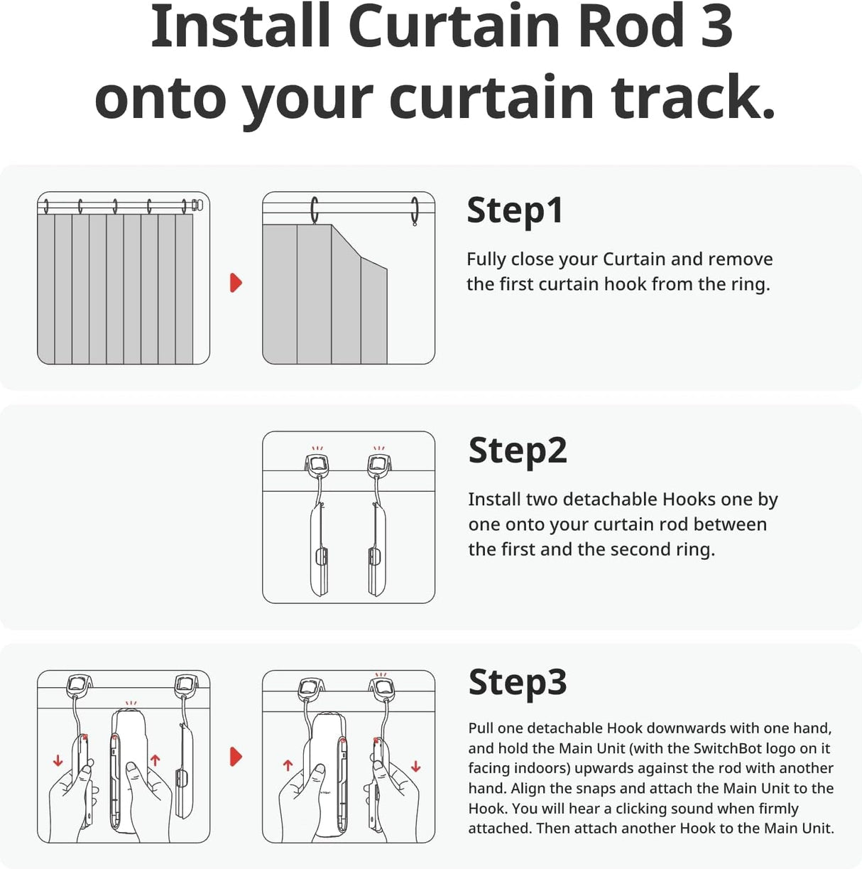 Curtain 3 Rod Smart Automatic Curtain Opener by SwitchBot