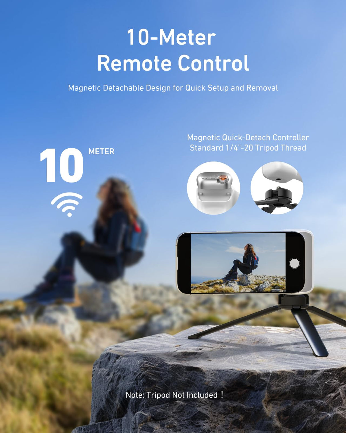 DSLR Style Magnetic Phone Camera Grip with Detachable Wireless Shutter by Telesin