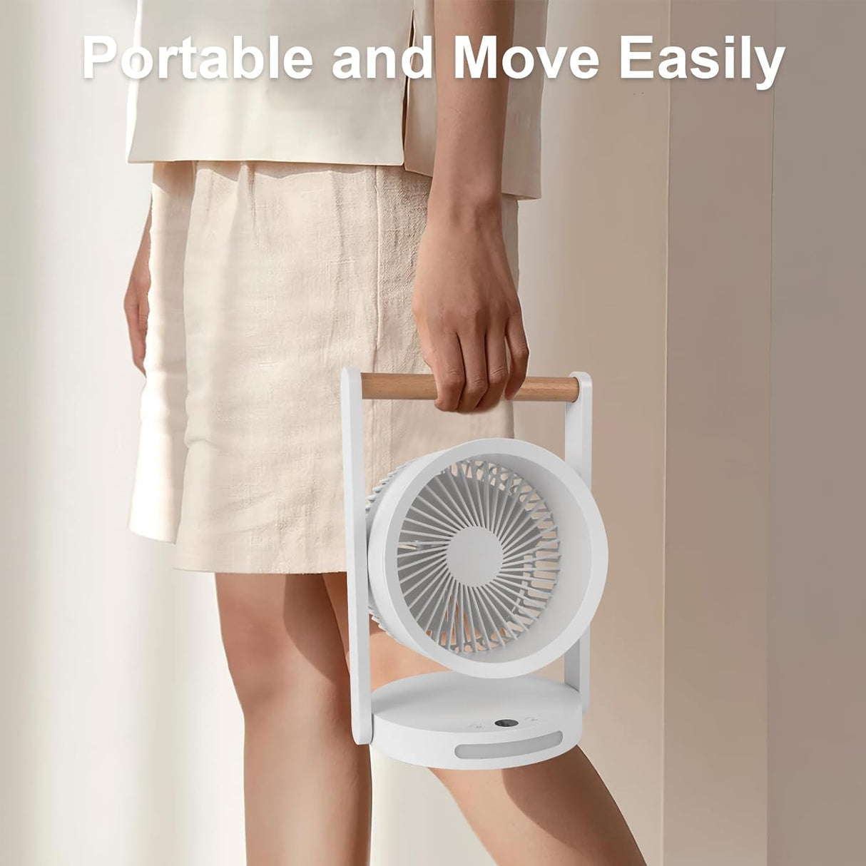 Battery Operated Tabletop Air Circulator Fan with Night Light
